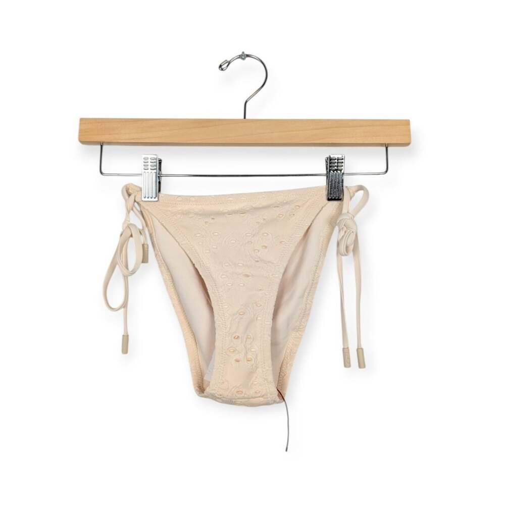 Red Carter Bikini Bottoms XS Ivory Eyelet Side Tie Resort Swim NWT